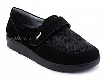 231115 Сурсил-Орто (Sursil-Ortho), туфли для взрослых, черные, кожа, стрейч ткань, полнота 6 в Томске