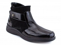 84-3и5-22-408/30 Рикосс (Ricoss) ботинки для взрослых демисезонные утепленные, ворсин, кожа лак, замша, черный, полнота 9. 