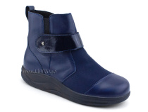 84-159и-2-406/58 С Рикосс (Ricoss) ботинки для взрослых демисезонные утепленные, ворсин, кожа, синий, полнота 9. 