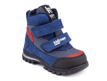 5008-03 (21-25) Кидмен (Kidmen), ботинки ортопедические профилактические, демисезонные утепленные, мембрана, нубук, байка, синий, серый, красный в Томске