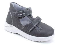 0228-821 Тотто (Totto), туфли детские ортопедические профилактические, кожа, серый в Томске