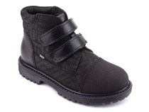 201-125 (31-36) Бос (Bos), ботинки детские утепленные профилактические, байка, кожа, нубук, черный, милитари в Томске