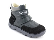 BL-271(3) Боттилини (Bottilini), ботинки  детские демисезонные ортопедические профилактические, кожа, байка, серый в Томске